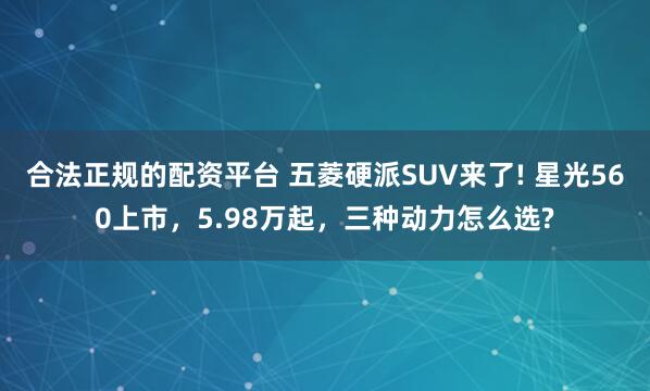 合法正规的配资平台 五菱硬派SUV来了! 星光560上市，5.98万起，三种动力怎么选?